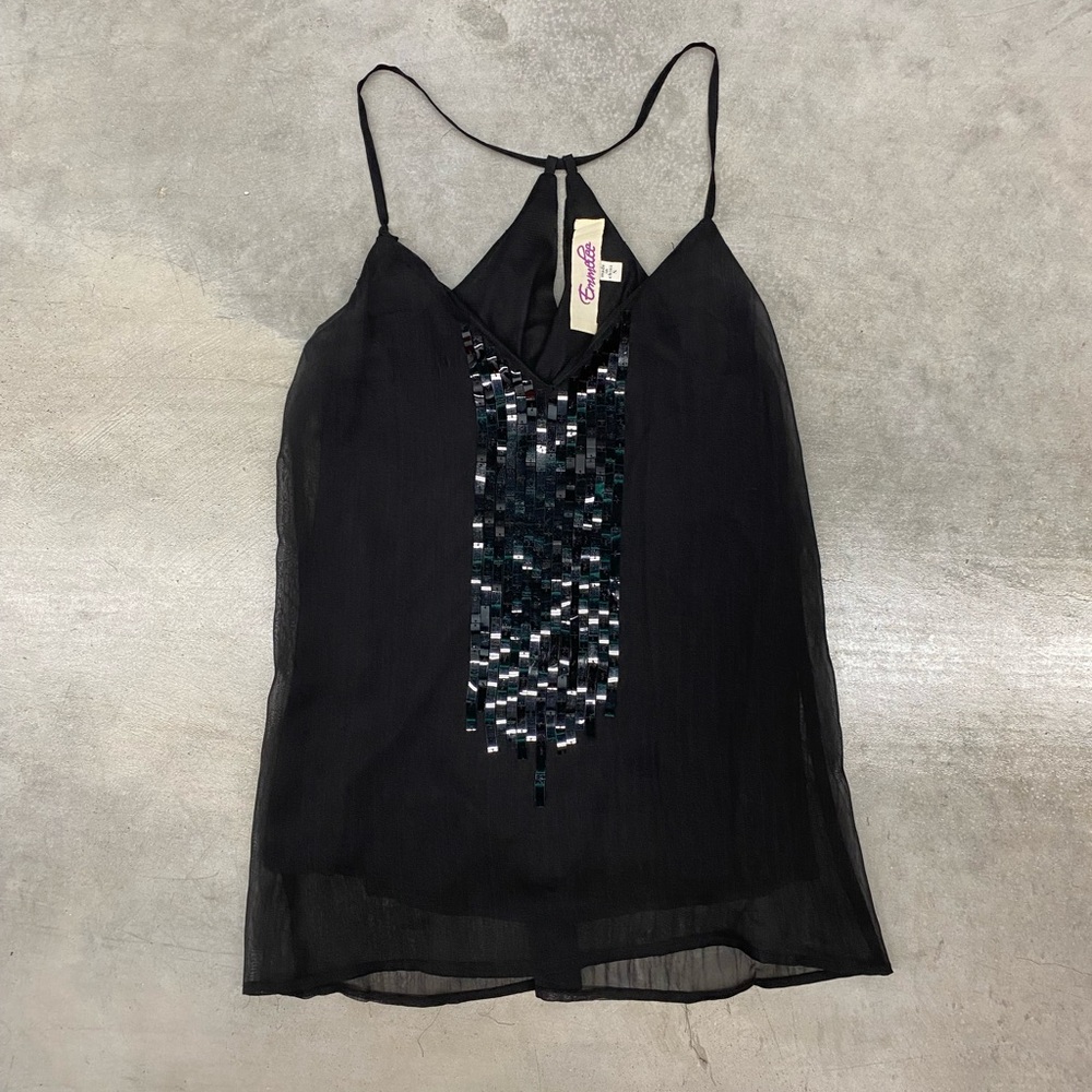 Emmelee for F.C. Black Sequin Top
